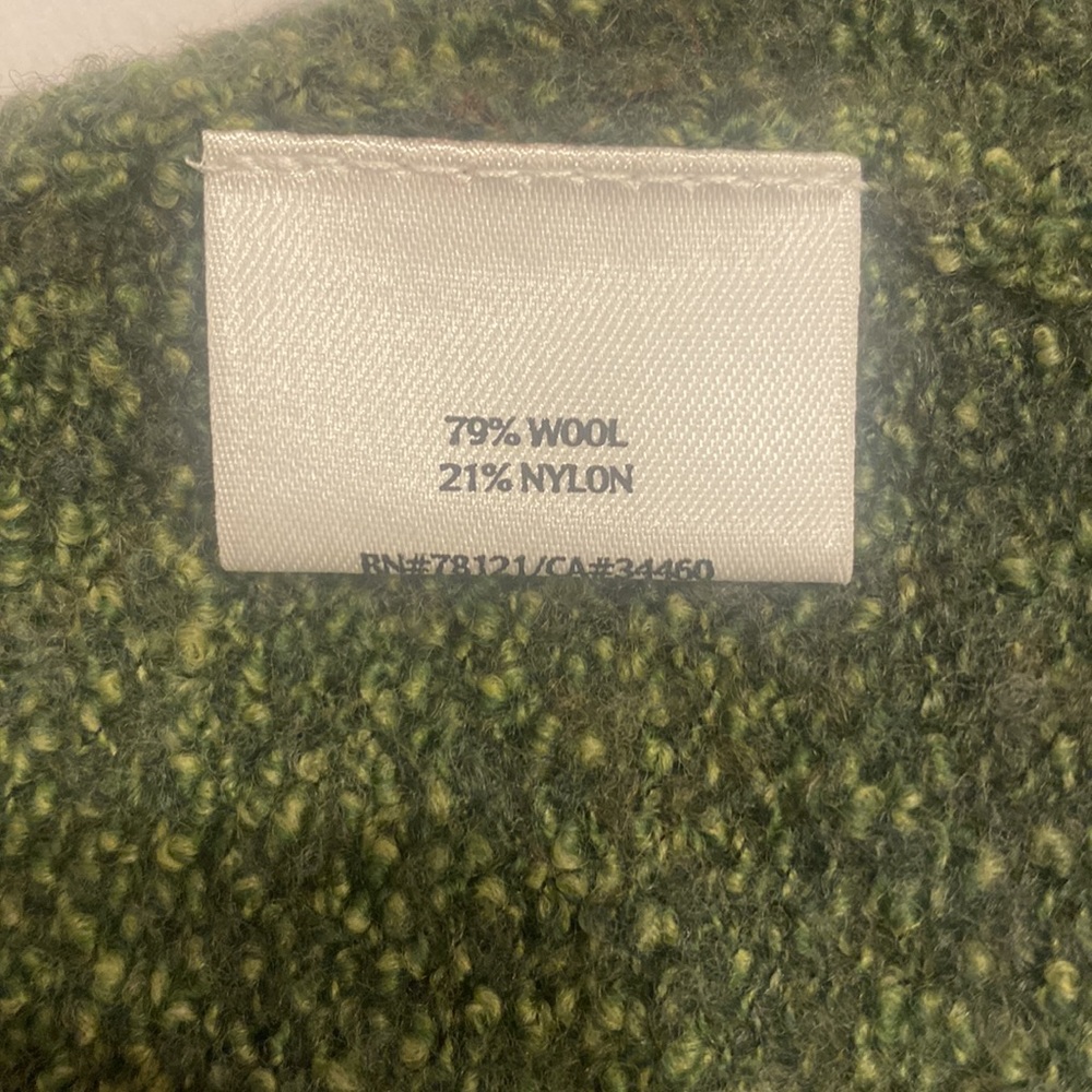 Eileen Fisher beautiful wide bottom sweater green wool super soft size large - Picture 6 of 6